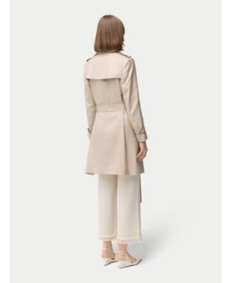 Women's Double Breasted Cashmere Trench Coat Black