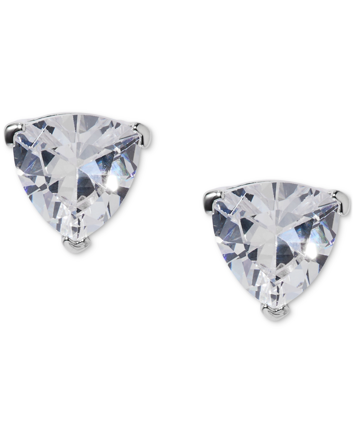 Eliot Danori Silver-tone Cubic Zirconia Stud Earrings, Exclusively At Macy's In Silver