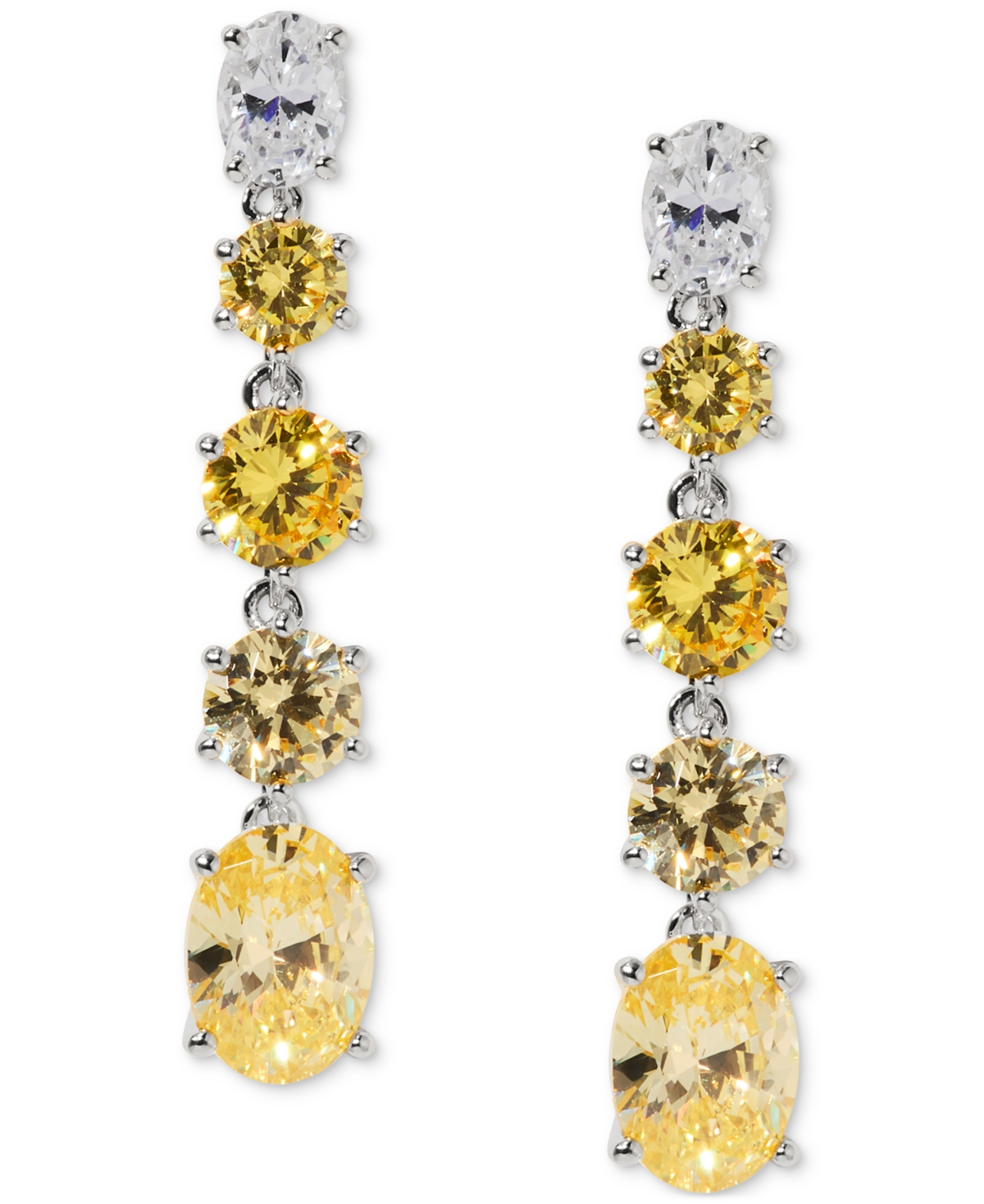 Stone Linear Drop Earrings, Exclusively at Macy's - Yellow/Silver