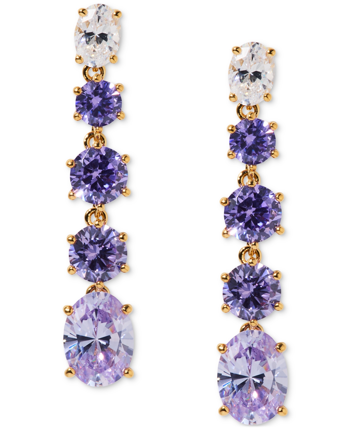 Stone Linear Drop Earrings, Exclusively at Macy's - Yellow/Silver