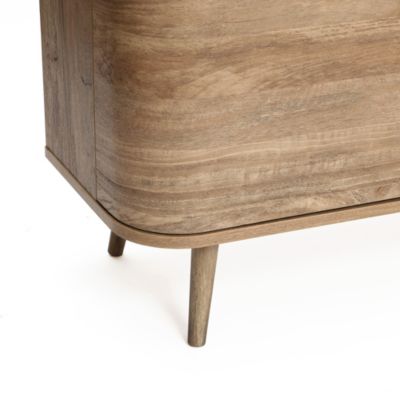 Natural Oak Manufactured Wood 3-Door 53.3-Inch Wide Buffet Cabinet