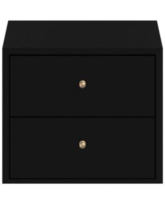 Sturdy Two-Drawer Solid Wood Nightstand for Bedside Essentials