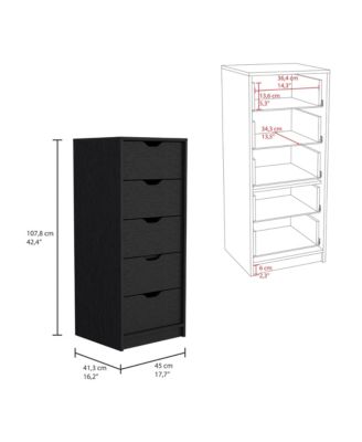 Manufactured Wood 5-Drawer Tall Narrow Dresser