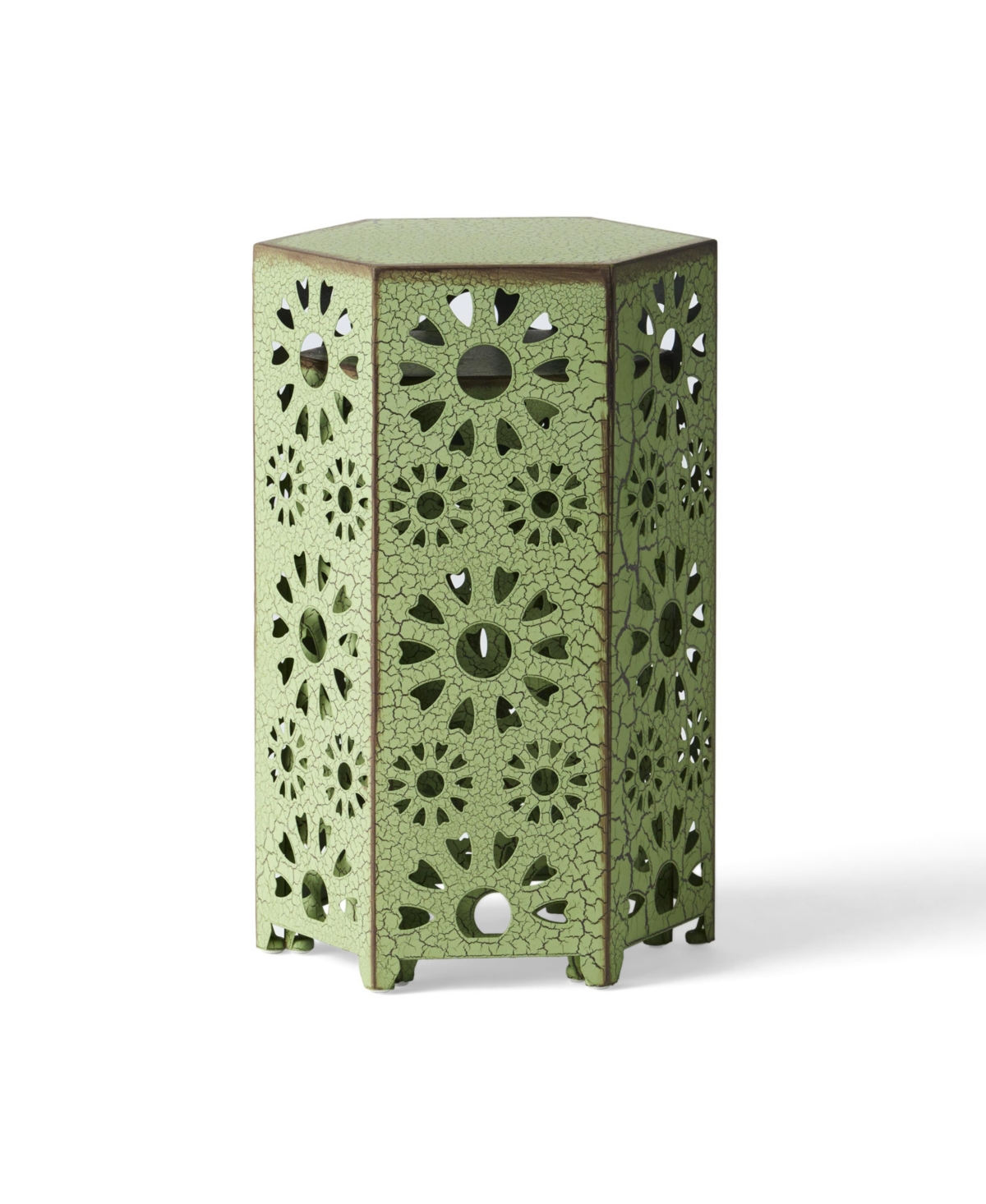 Streamdale Sunburst Iron End Table Set - Crackle Teal, Blue, or Green