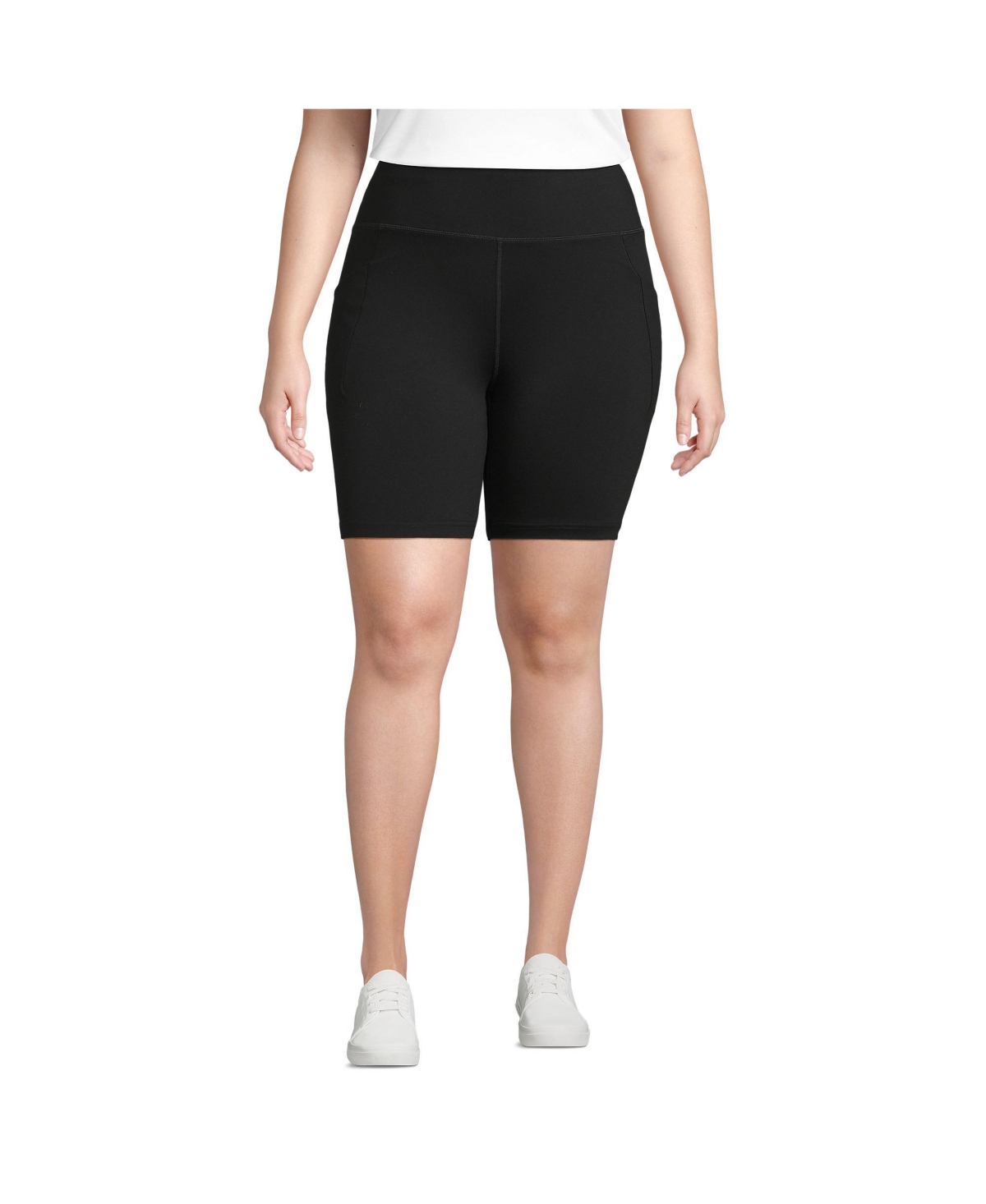 Plus Size Active High Impact 7" Pocket Bike Shorts - Deep sea navy