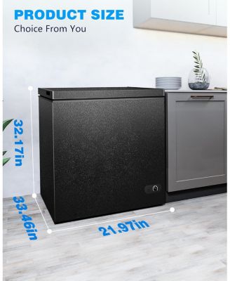 7.0 Cu Ft Chest Freezer — Removable Basket, Bottom Defrost Drain, Top-Opening, Adjustable 7-Thermostat Deep Freezer for Home or Apartment
