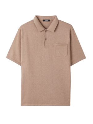 Men's Cotton Silk Cashmere Blend Polo T-Shirt