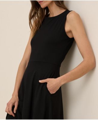 Women's Organic Cotton Fit & Flare Keyhole Back Dress