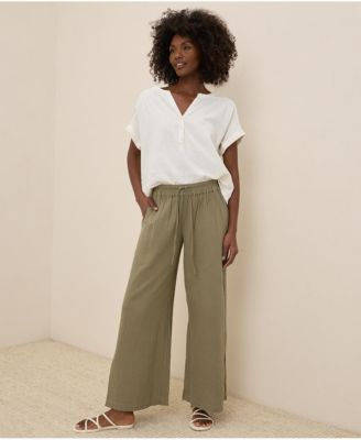 Women's Organic Cotton Coastal Double Gauze Split Hem Pant