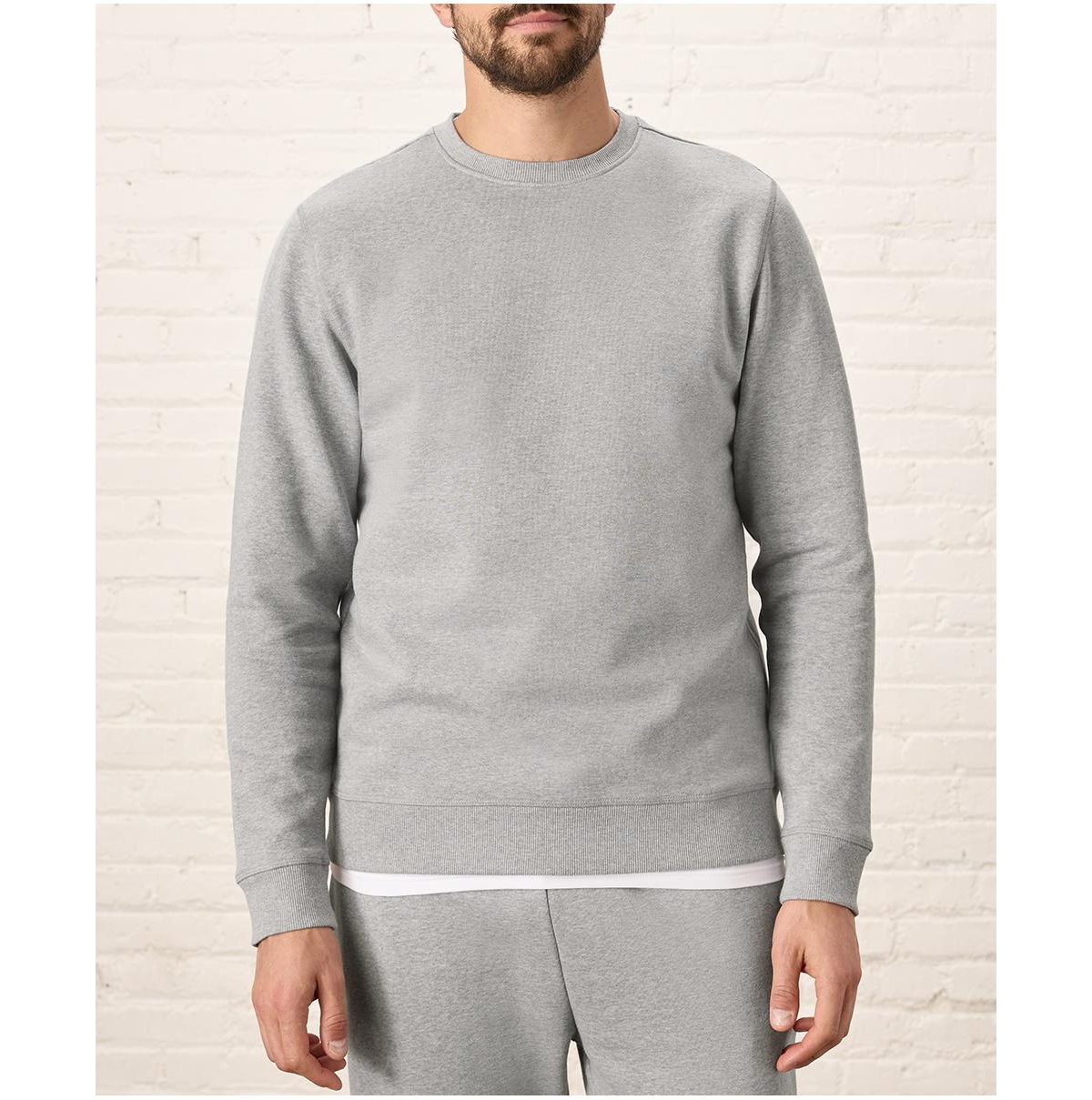Men's Organic Cotton Cloud Brushed Fleece Crew Sweatshirt - Shadow
