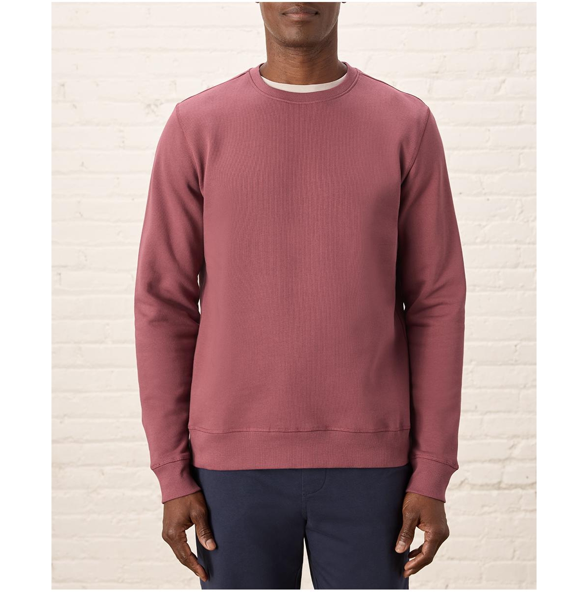 Men's Organic Cotton Cloud Brushed Fleece Crew Sweatshirt - Shadow