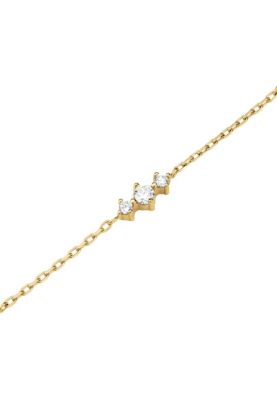 Triple Crystal Bracelet In 14K Yellow Gold Plated Stainless Steel
