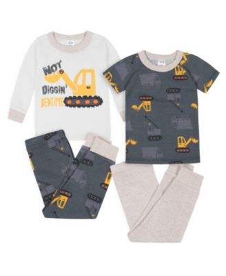 Toddler Boys Snug Fit Cotton Pajama Set, 4-Piece