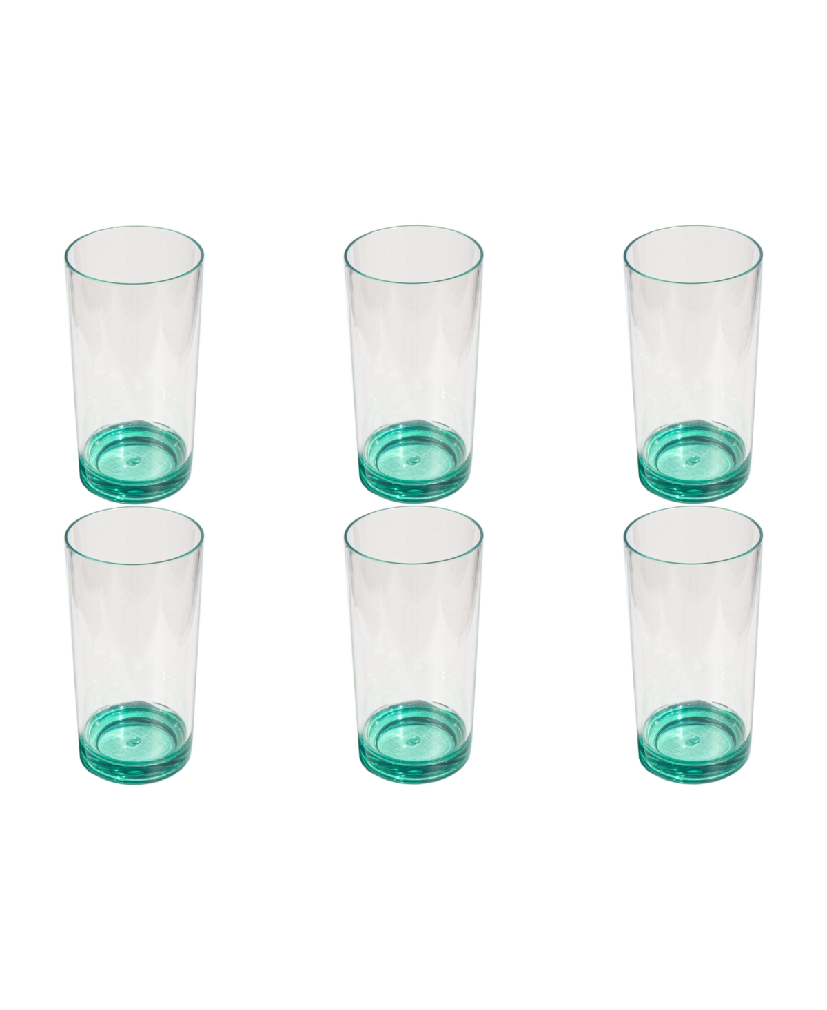 Tarhong Color Base Jumbo Glasses, Set Of 6 In Teal