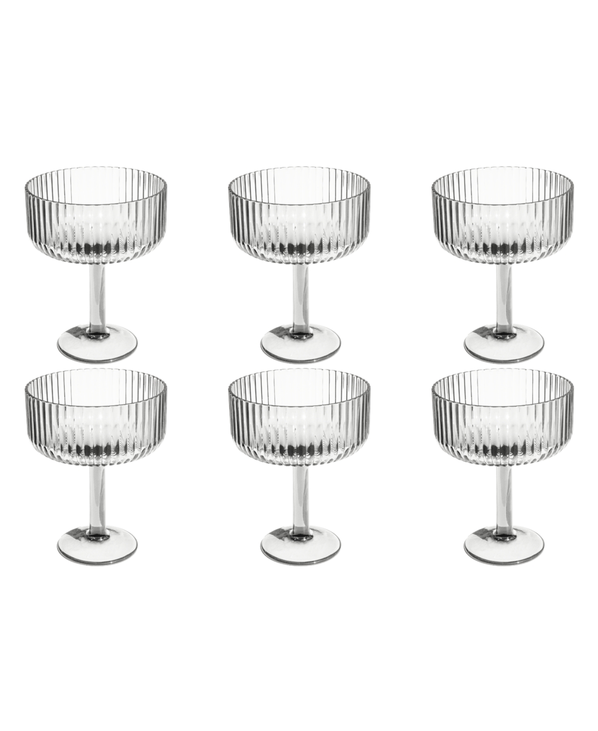 Tarhong Mesa Coupe Glasses, Set Of 6 In Clear