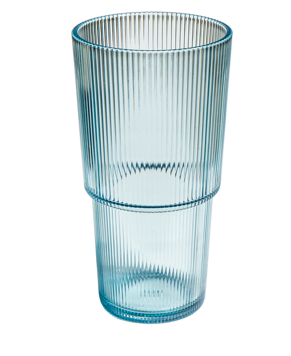 Tarhong Fine Ribbed Jumbo Glasses, Set Of 6 In Blue