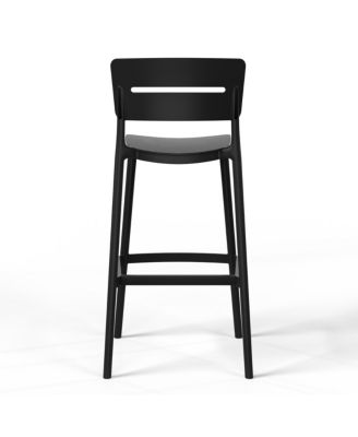 Stackable Polypropylene Resin Plastic Outdoor Patio Bar Stools 2 PC