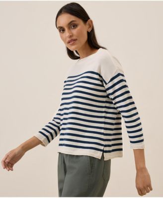 Women's Organic Cotton Classic Fine Knit Wide Neck Sweater