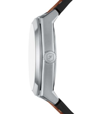 Men's Everett Three-Hand Date Brown Leather Watch, 42mm