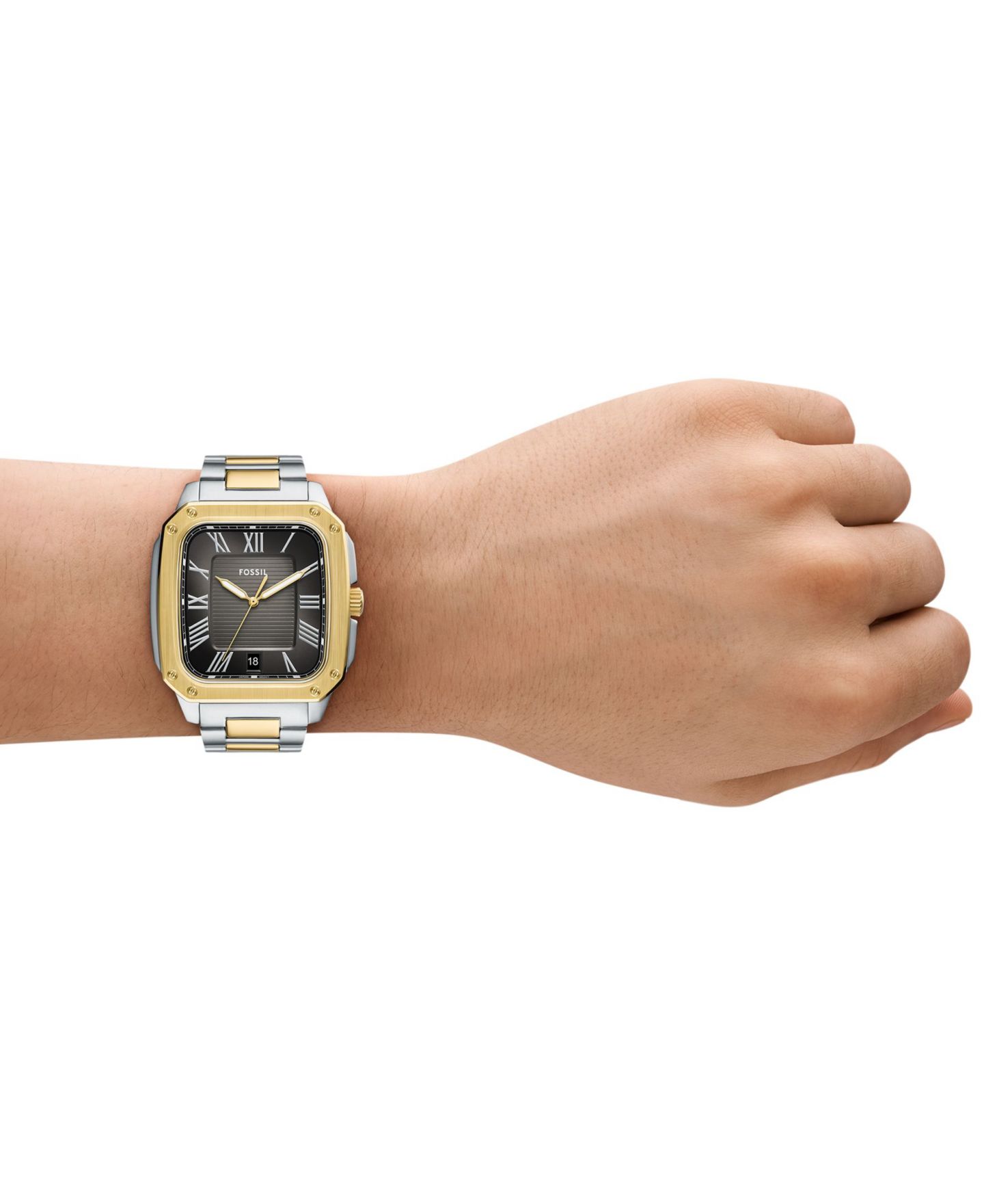 Мужские часы Fossil Crosby Three-Hand Date Two-Tone Stainless-Steel Watch, 42mm — фото 4