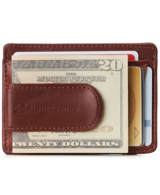 Mens RFID Money Clip Leather Minimalist Wallet Card Case ID Window