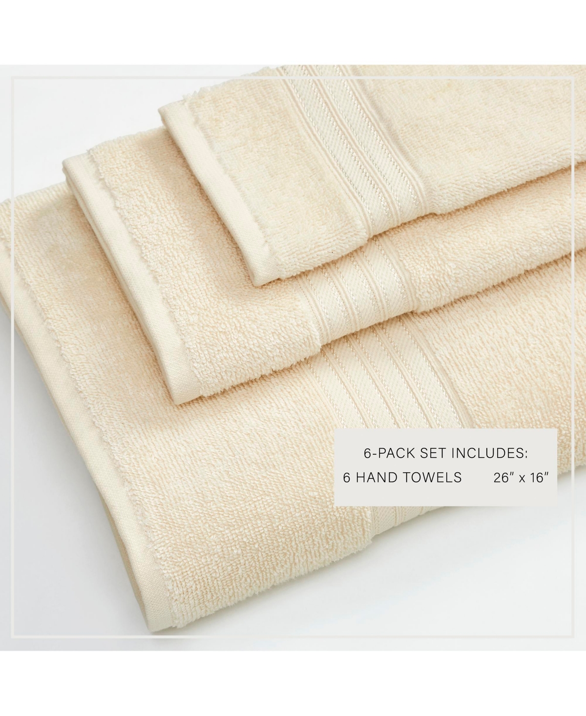 Linery & Co. Quick-Drying Cotton 6-Piece Hand Towel Set