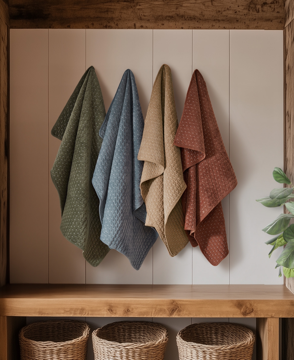 Levtex Velvet Stitch Reversible Quilted Throw, 50" X 60"