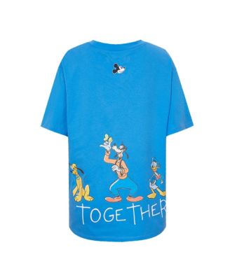 Women's Blue Mickey Friends Always Together Boyfriend T-Shirt