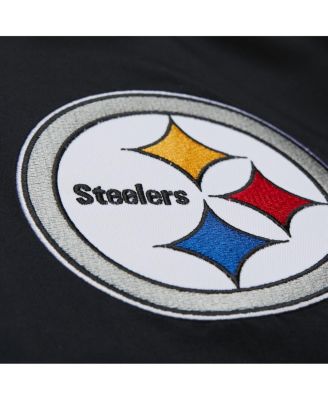 Men's Black Pittsburgh Steelers Double Down Satin Full-Snap Jacket