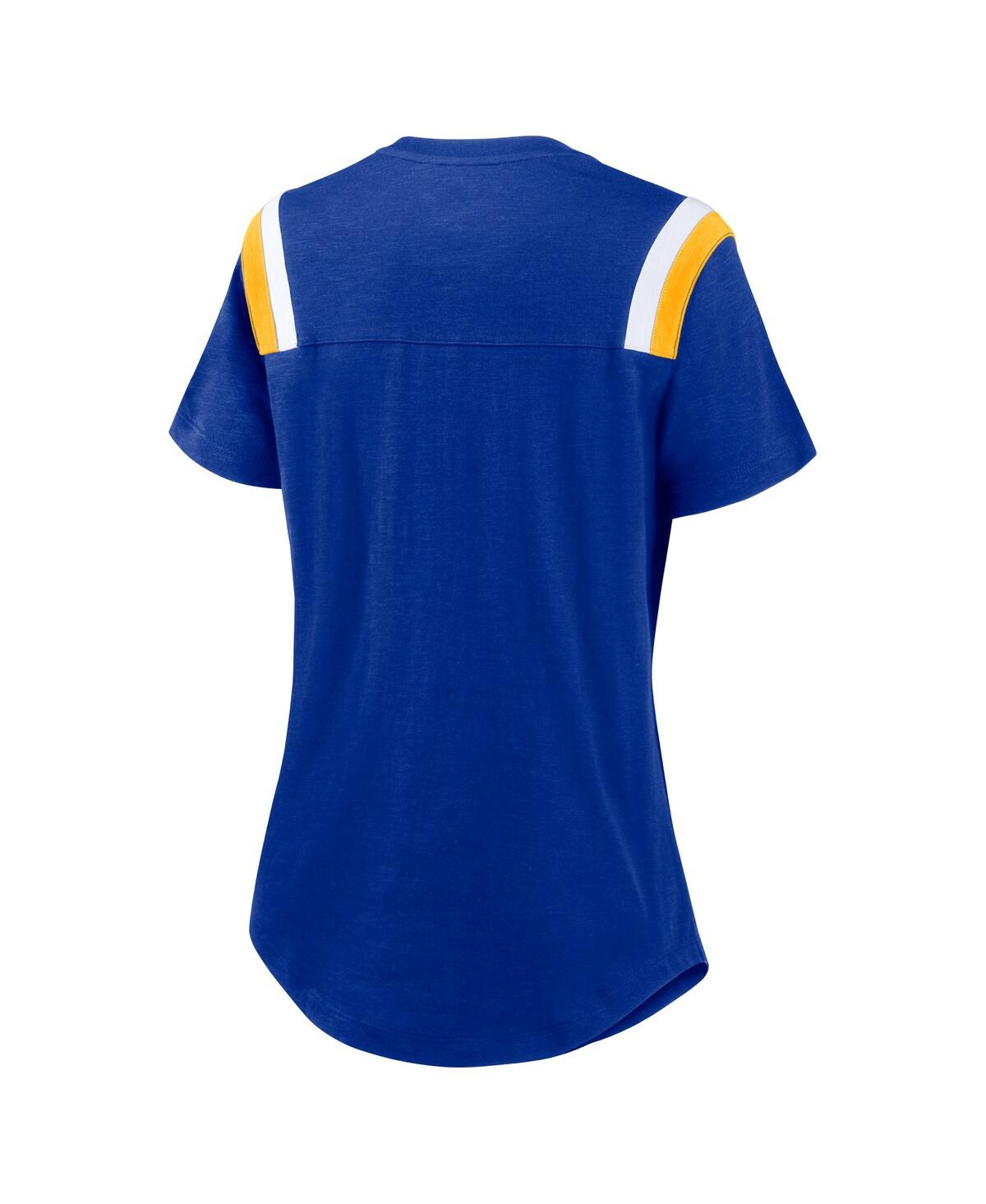 Nike Women's Heather Royal Los Angeles Rams Historic Slub Fashion T-shirt In Heather Royal