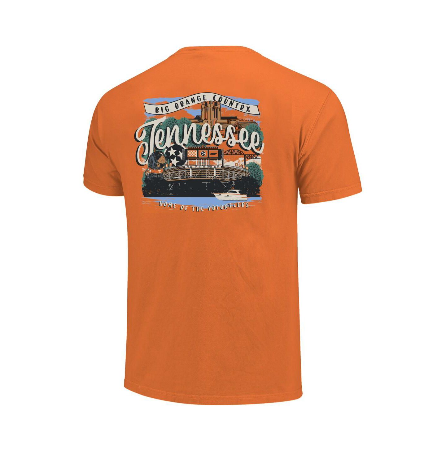 Женская футболка Image One Tennessee Orange Tennessee Volunteers Comfort Colors Campus Scene Drawing Script — фото 2
