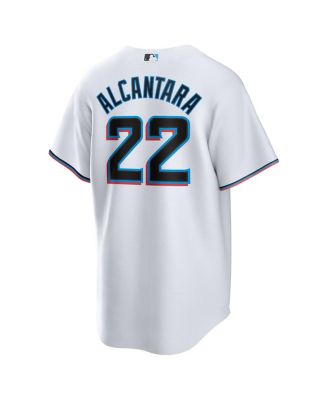 Men's Sandy Alcantara White Miami Marlins Replica Player Jersey