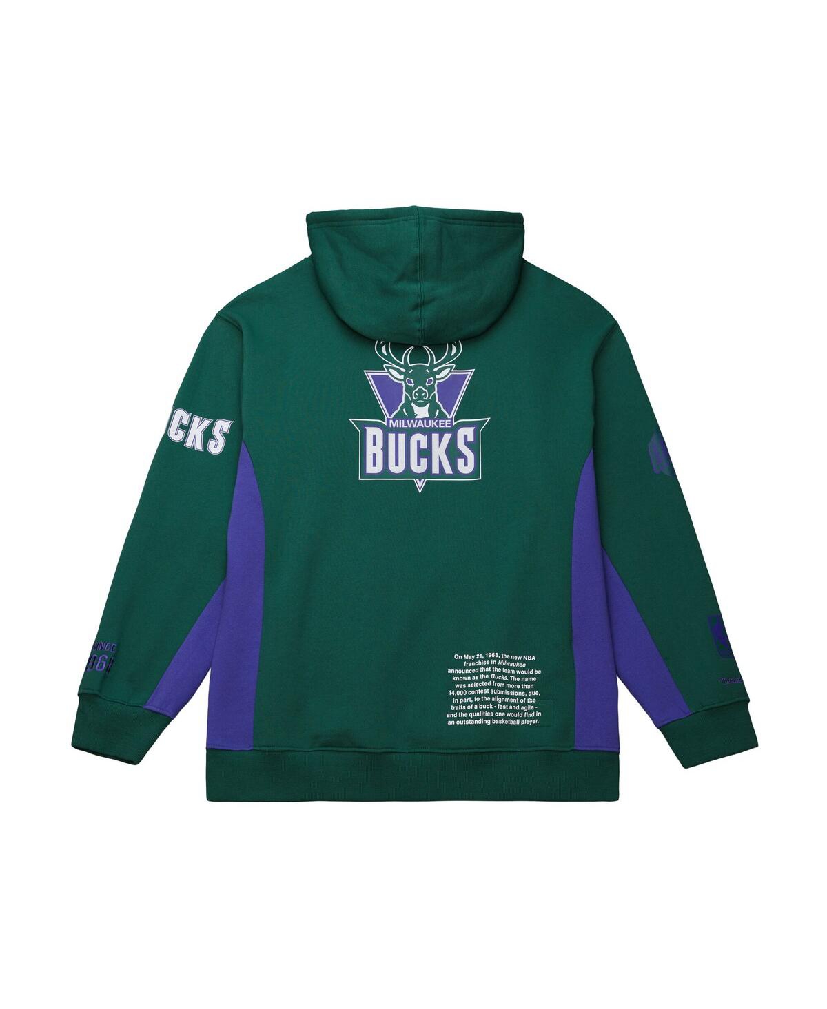 Mitchell & Ness Men's Hunter Green Milwaukee Bucks Hardwood Classics Team Origins Fleece Pullover Hoodie In Hunter Green