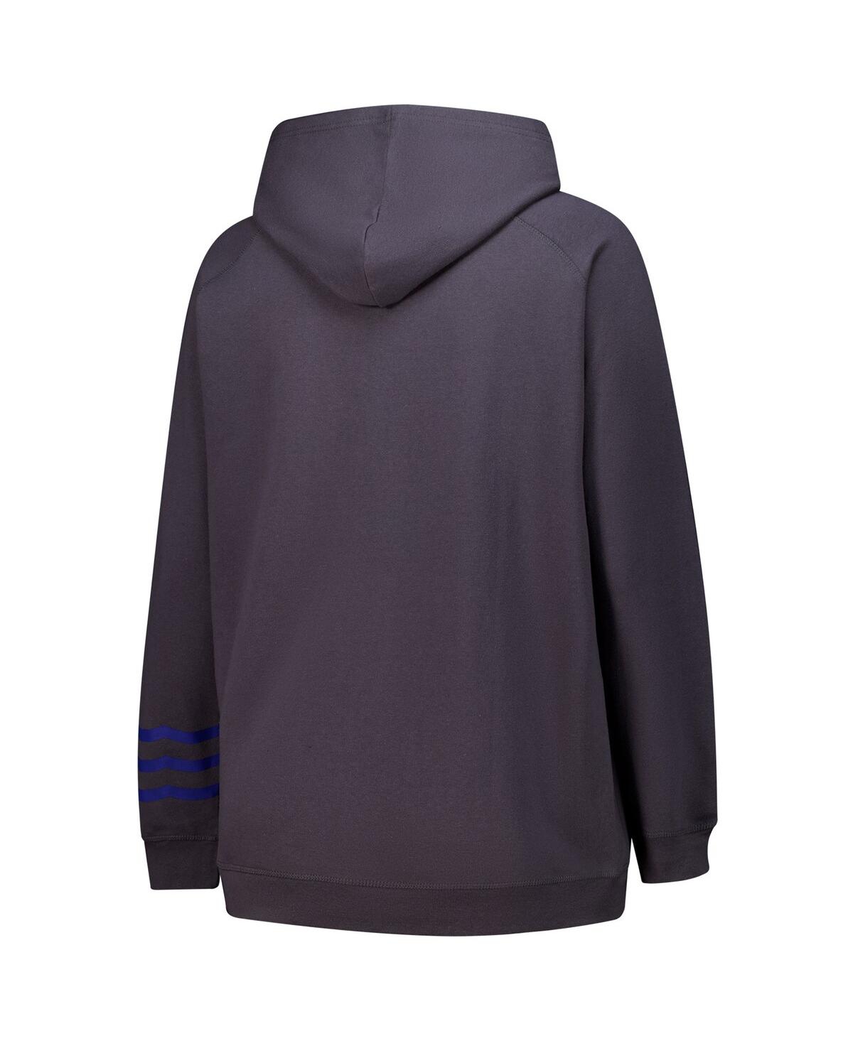Fanatics Women's Charcoal Toronto Maple Leaves Plus Size Lightweight Fleece Raglan Pullover Hoodie In Charcoal