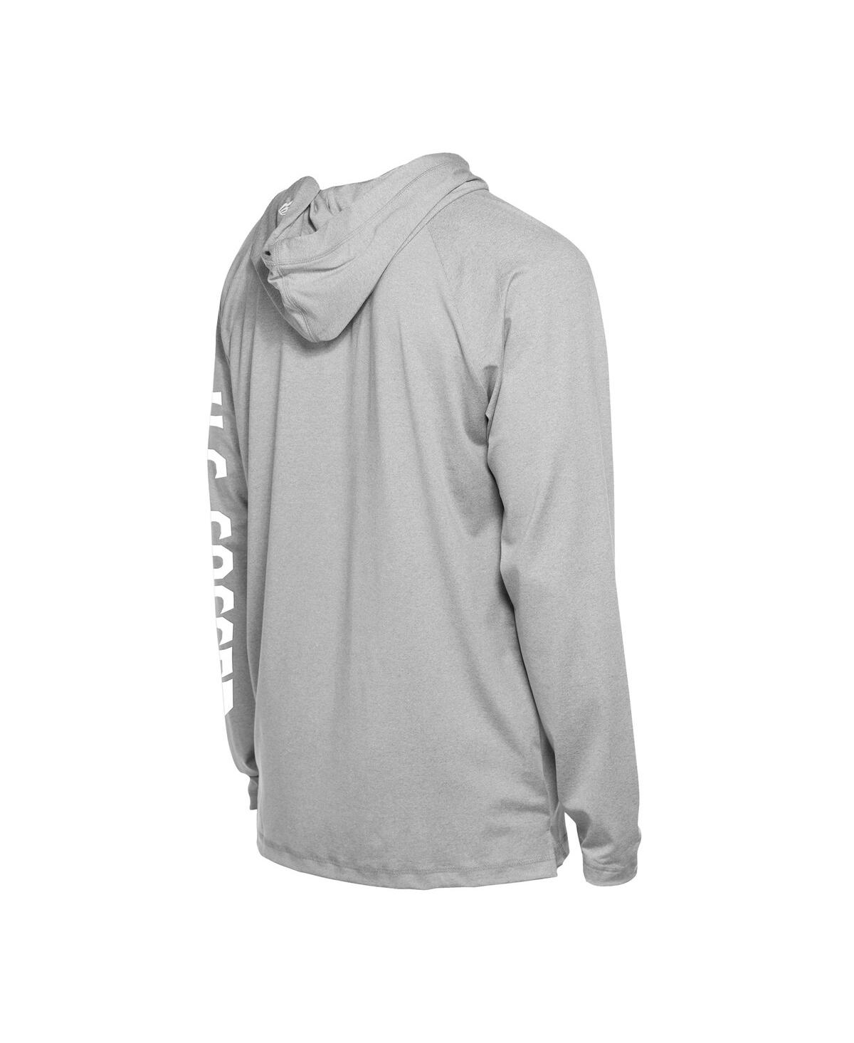 5th & Ocean Men's Gray Usmnt Adventure Raglan Long Sleeve Hooded T-shirt In Gray