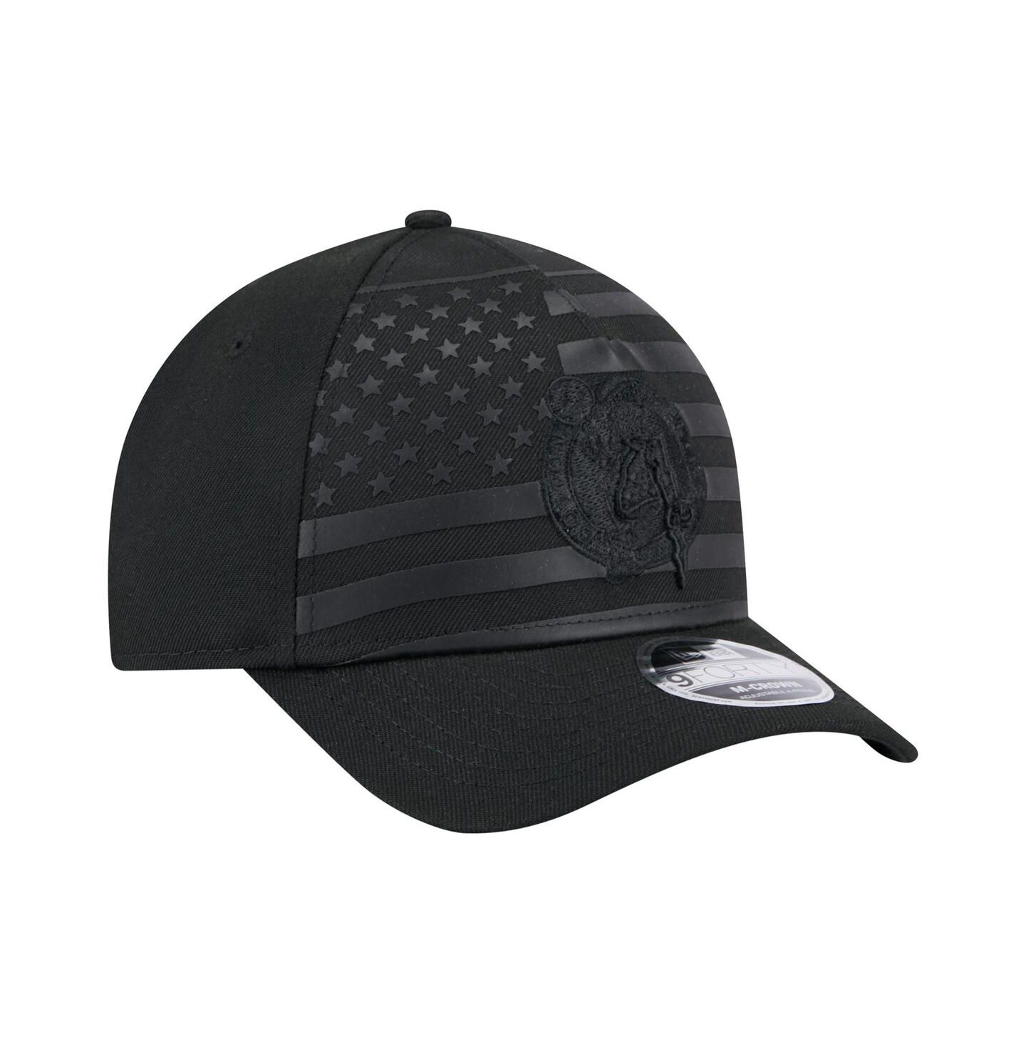 Мужская кепка New Era Black Boston Celtics Game Day Flag A-Frame 9FORTY Adjustable Hat — фото 4