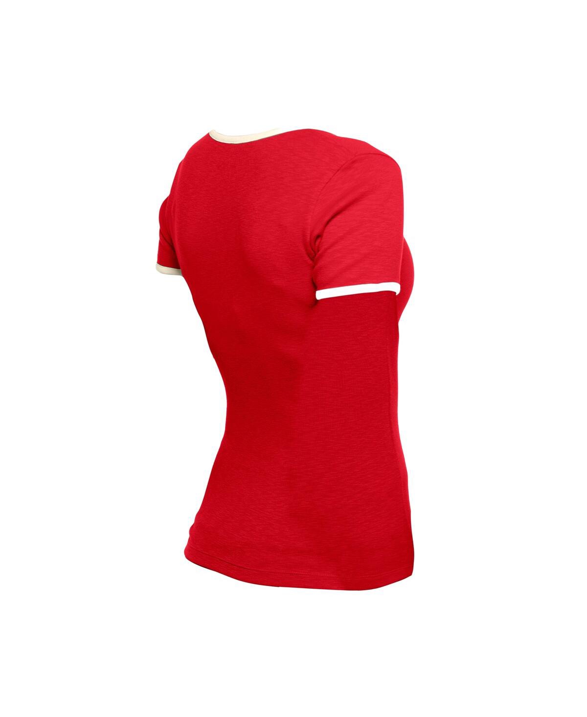 NEW ERA WOMEN'S RED PHILADELPHIA PHILLIES THROWBACK LACE UP T-SHIRT 
