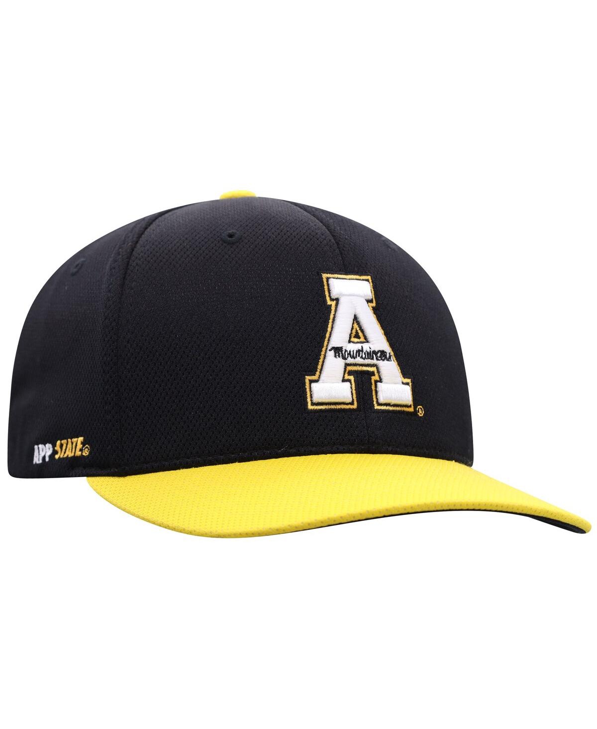 Top Of The World Men's Black Appalachian State Mountaineers Reflex Two-tone Flex Hat In Black