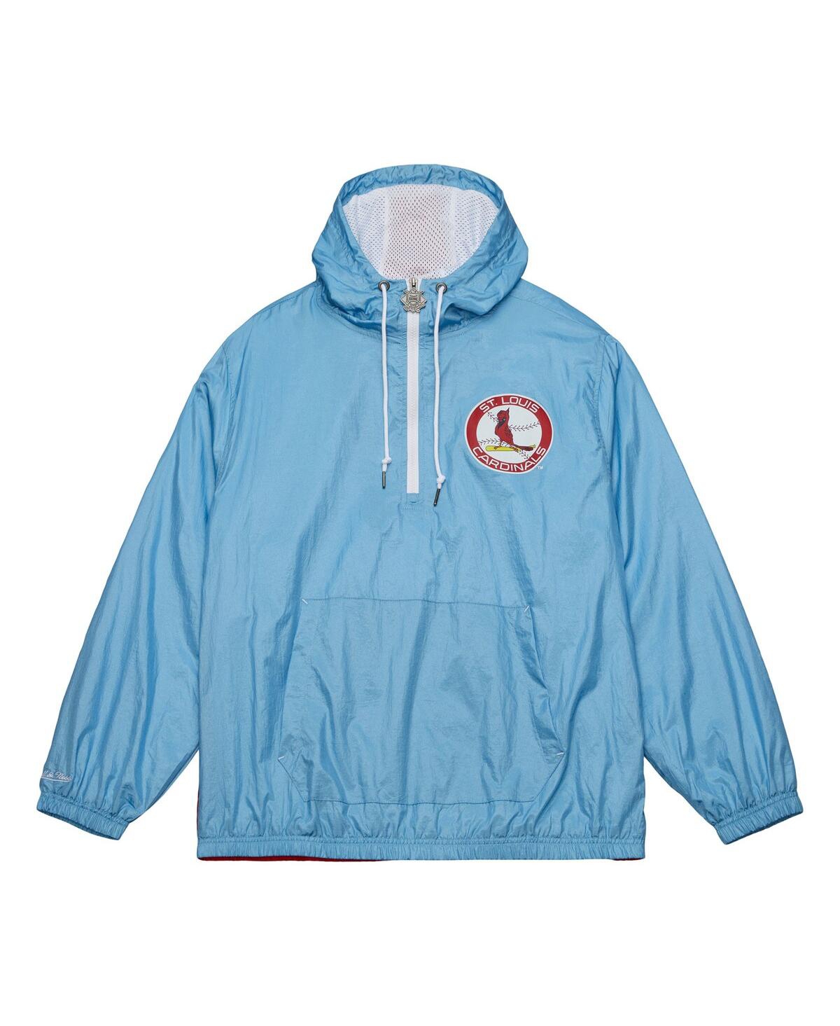 Mitchell & Ness Men's Light Blue St. Louis Cardinals Team Og 2.0 Anorak Half-zip Windbreaker Hoodie Jacket In Light Blue