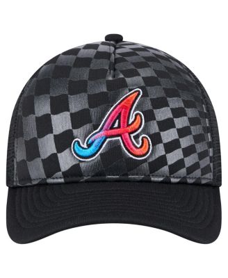 Men's Black Atlanta Braves Gradient 9FORTY A-Frame M-Crown Trucker Adjustable Hat