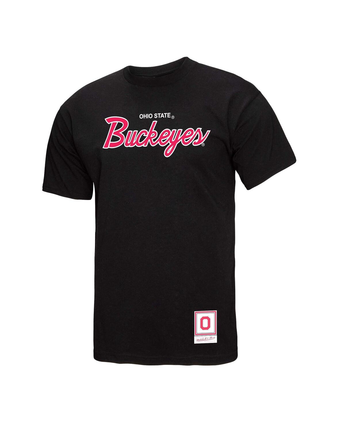 Mitchell & Ness Men's Black Ohio State Buckeyes Elite Script T-shirt In Black