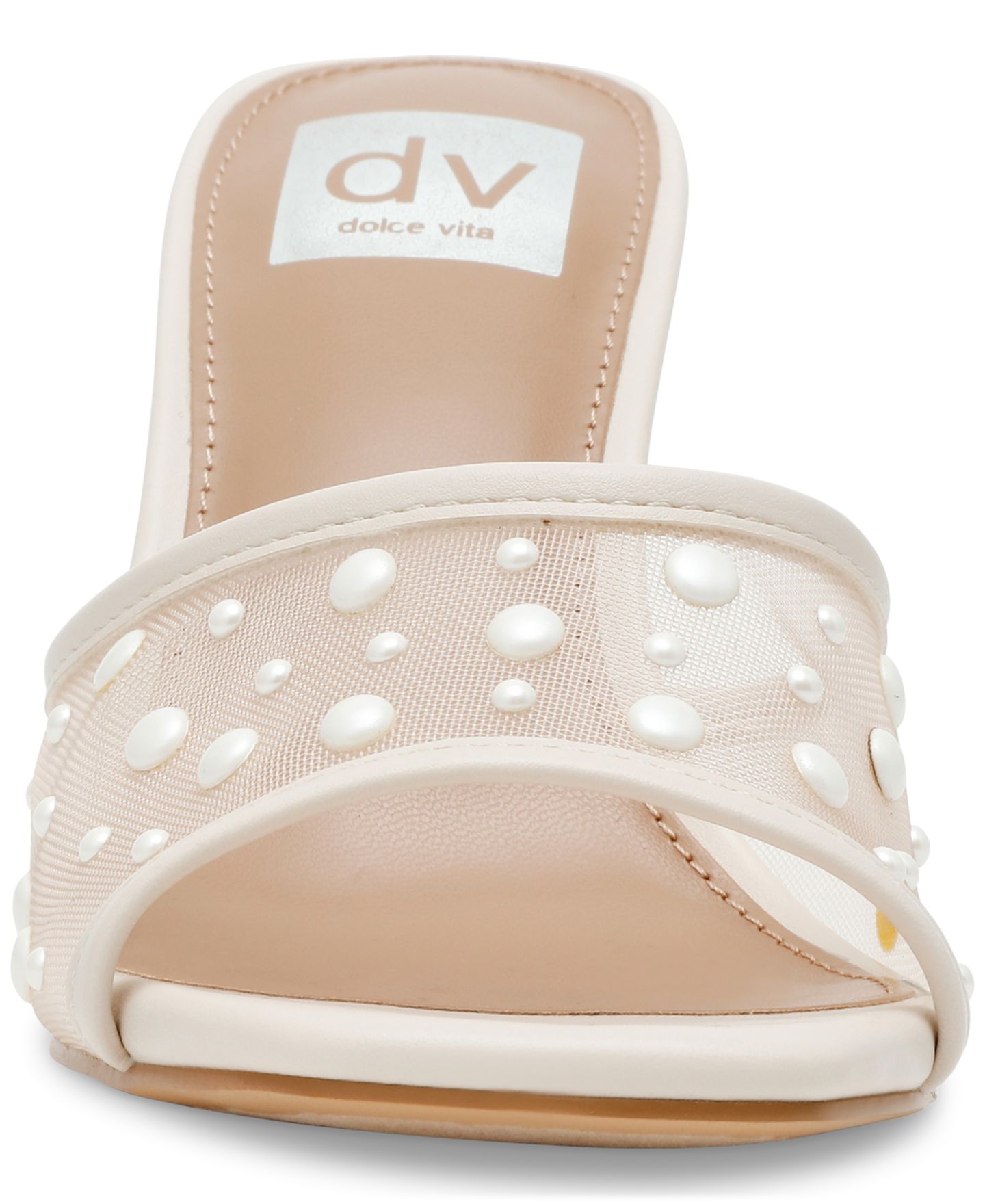 Женские сандалии DV Dolce Vita Yossi Pearl Mesh Slide Dress Sandals, цвет: Слоновая кость жемчужный — фото 7