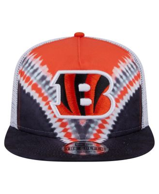 Men's Orange/Black Cincinnati Bengals Throwback Dye Golfer Snapback Hat