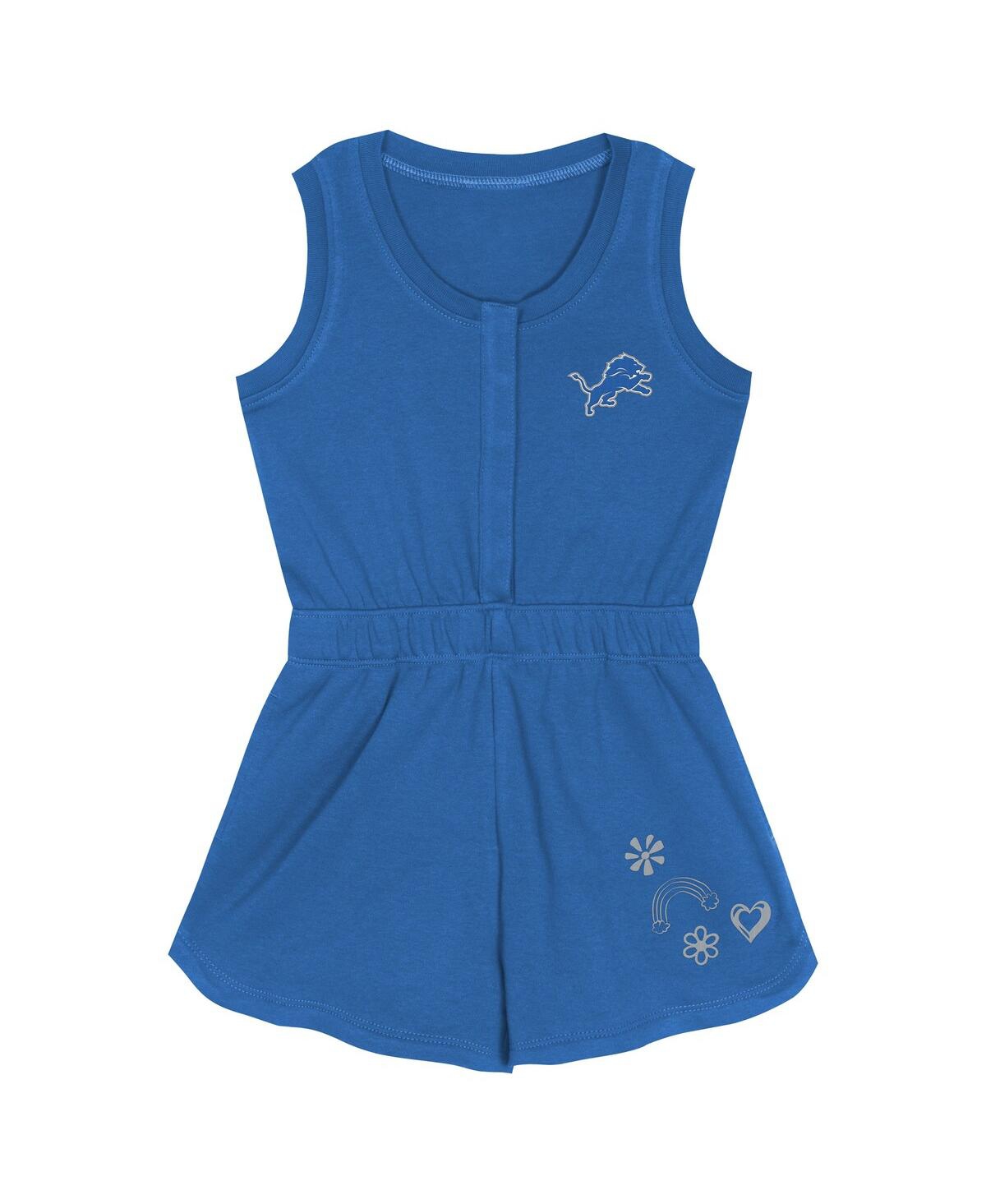 Outerstuff Girls Toddler Blue Detroit Lions Super Girl Romper In Blue