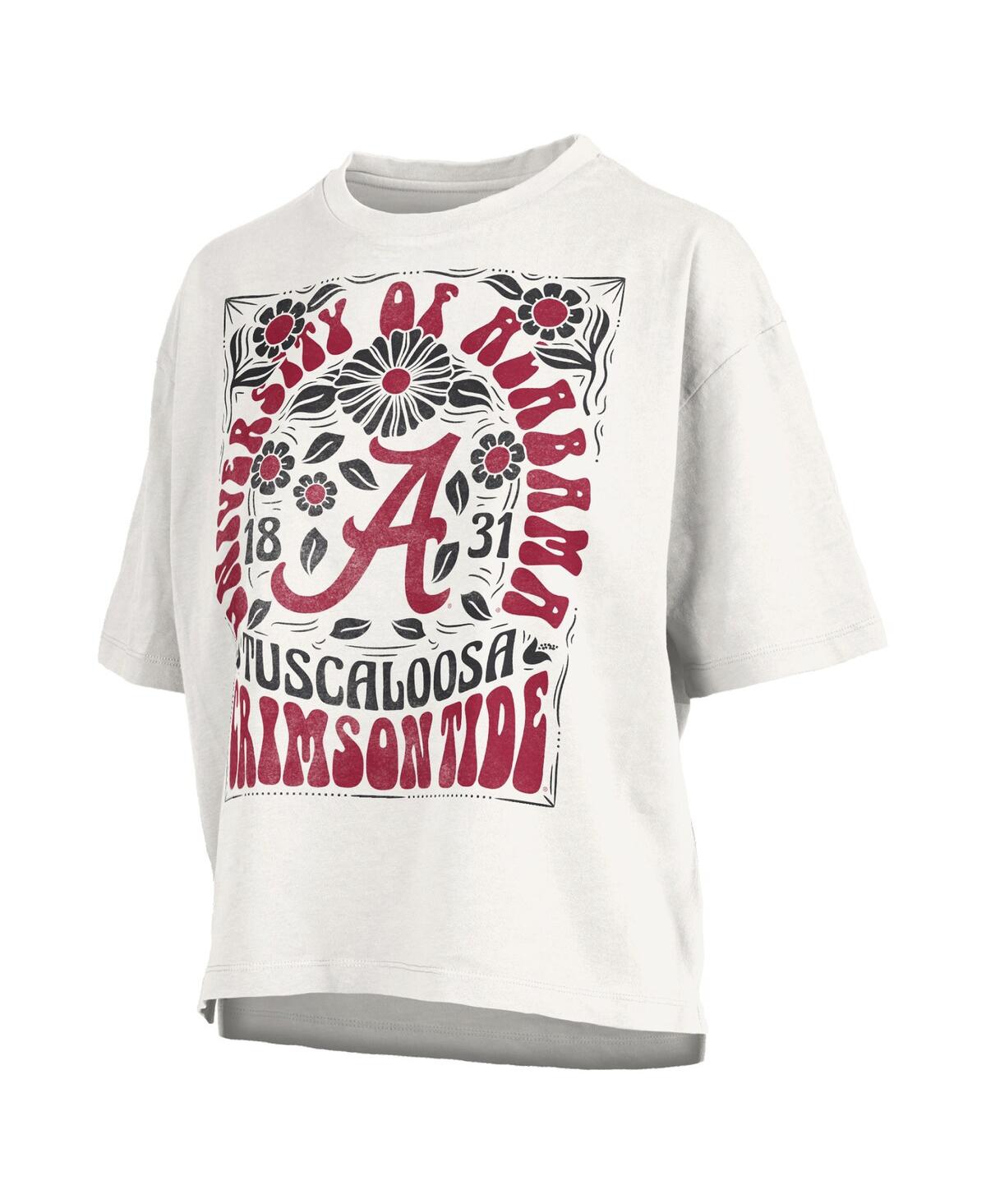 PRESSBOX WOMEN'S WHITE ALABAMA CRIMSON TIDE HARMONY OVERSIZED T-SHIRT 