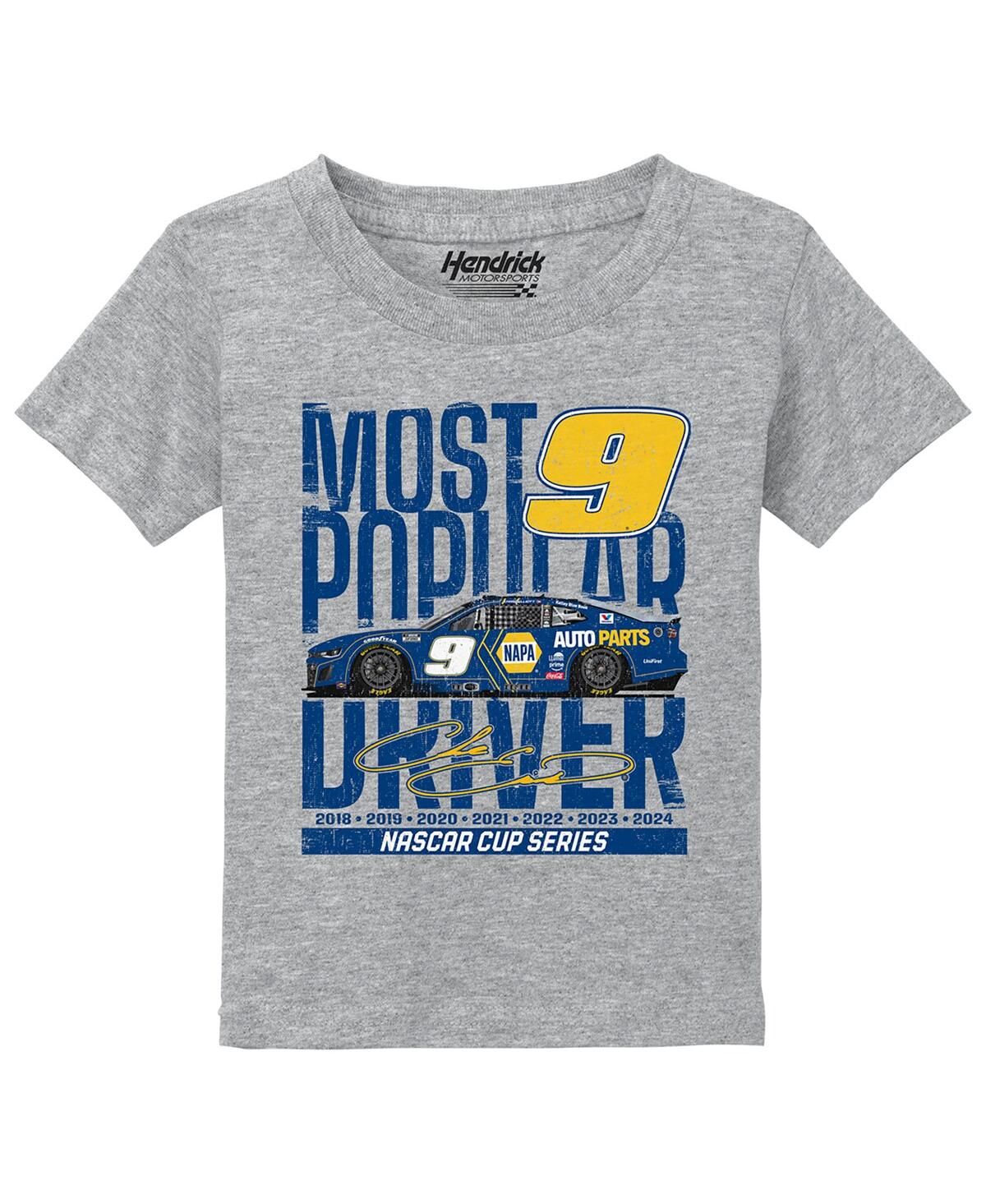 Hendrick Motorsports Team Collection Toddler Heather Gray Chase Elliott Car T-shirt In Heather Gray