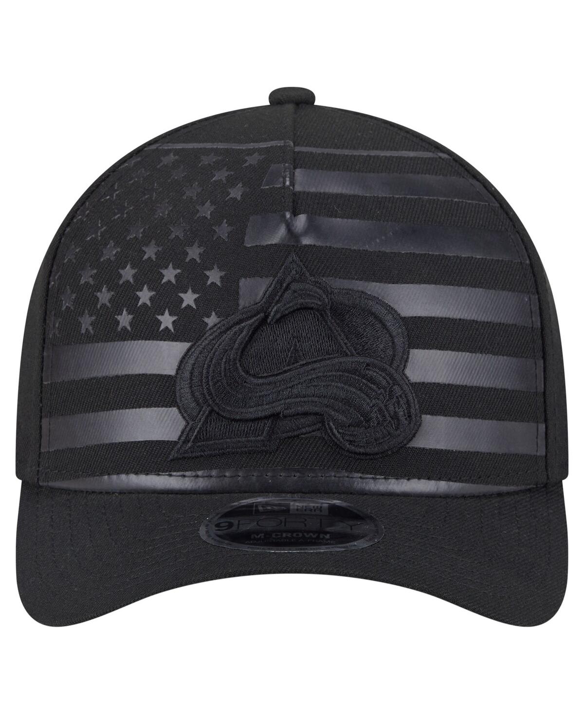 New Era Men's Black Colorado Avalanche Game Day Stealth Flag 9forty A-frame Adjustable Hat In Black