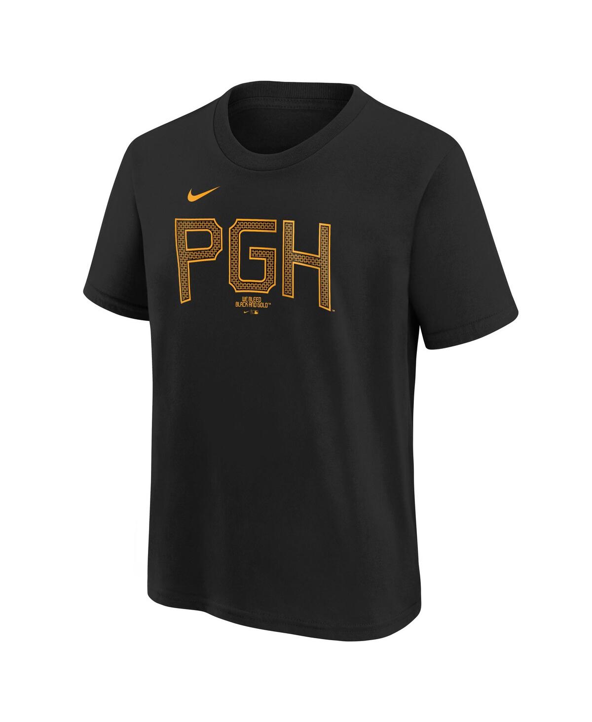 Nike Big Boys And Girls Black Pittsburgh Pirates City Connect Wordmark T-shirt In Black