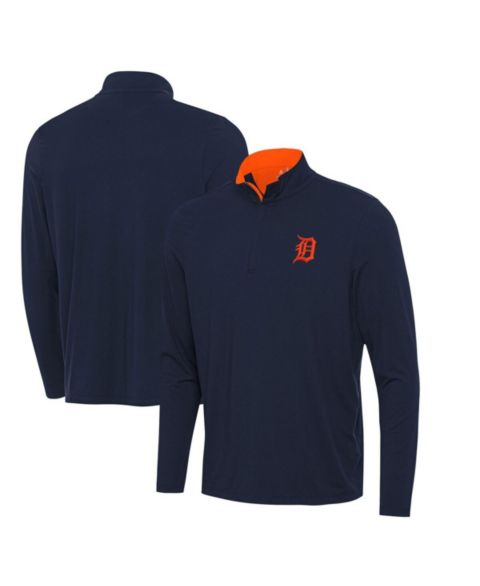 Мужской топ Antigua Men's Navy Detroit Tigers Content Quarter-Zip Top