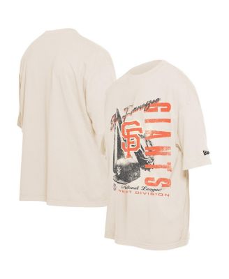New Era - Men's Cream San Francisco Giants Cooperstown Collection Oversized Throwback Distressed T-Shirt